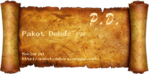 Pakot Debóra névjegykártya